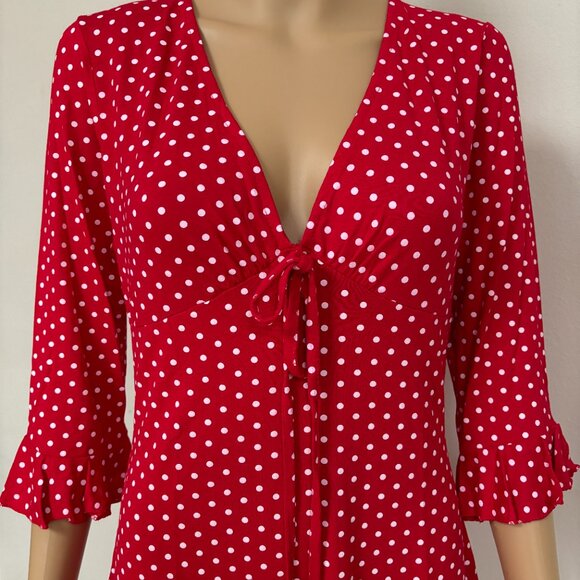 MISSGUIDED Red & White Polka Dot Dress NWT Size 12 - Picture 8 of 9